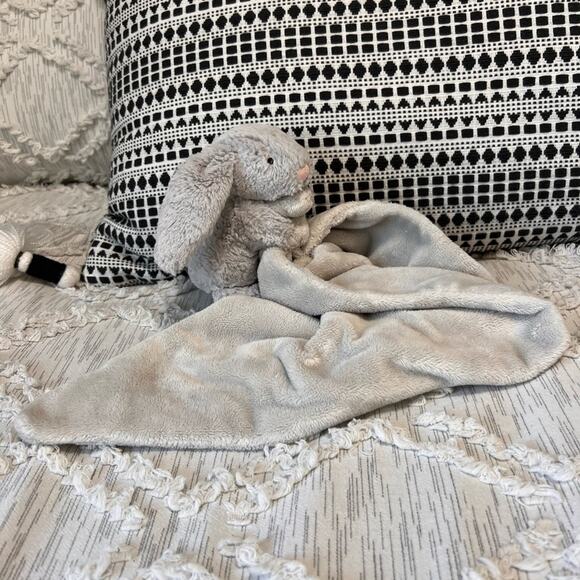 Jellycat Grey Bunny Rabbit Lovey Security Blanket Plush Stuffed - Picture 1 of 8